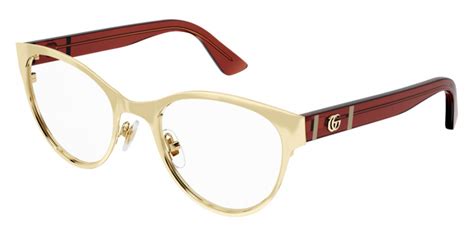 Gucci™ GG1114O 003 52 Gold/Red Eyeglasses 